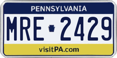 PA license plate MRE2429