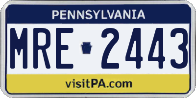 PA license plate MRE2443