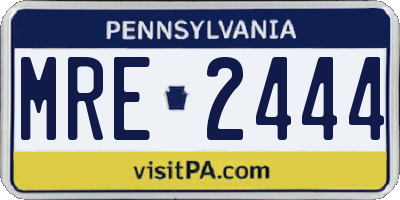 PA license plate MRE2444