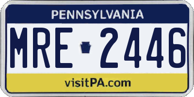 PA license plate MRE2446