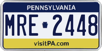 PA license plate MRE2448