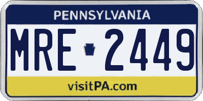 PA license plate MRE2449