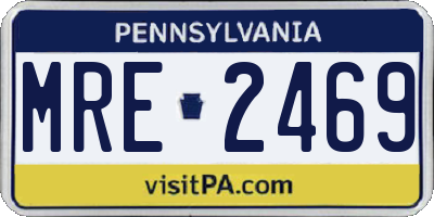 PA license plate MRE2469
