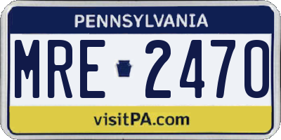 PA license plate MRE2470