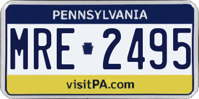 PA license plate MRE2495