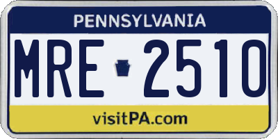 PA license plate MRE2510
