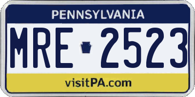 PA license plate MRE2523
