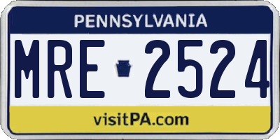 PA license plate MRE2524