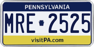 PA license plate MRE2525