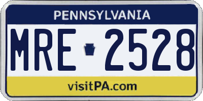 PA license plate MRE2528
