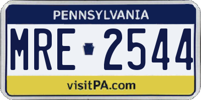 PA license plate MRE2544