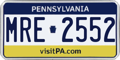 PA license plate MRE2552