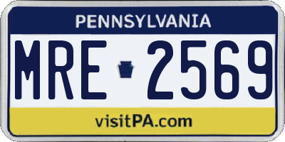 PA license plate MRE2569