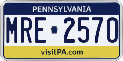 PA license plate MRE2570