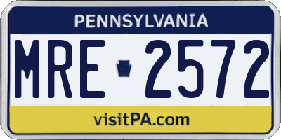 PA license plate MRE2572