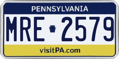 PA license plate MRE2579
