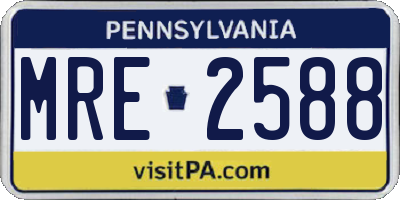 PA license plate MRE2588