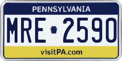 PA license plate MRE2590