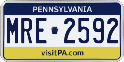 PA license plate MRE2592