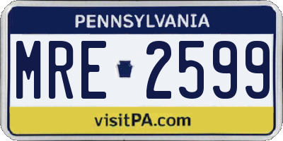 PA license plate MRE2599