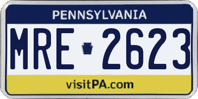 PA license plate MRE2623