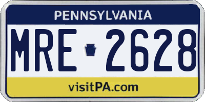 PA license plate MRE2628