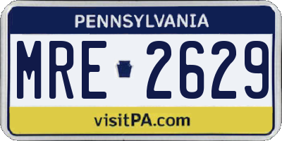 PA license plate MRE2629