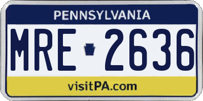 PA license plate MRE2636