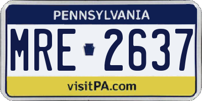PA license plate MRE2637