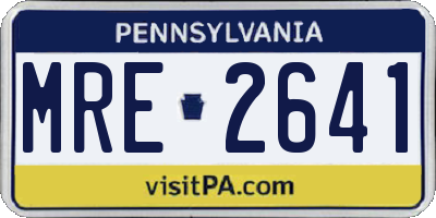 PA license plate MRE2641