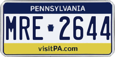 PA license plate MRE2644