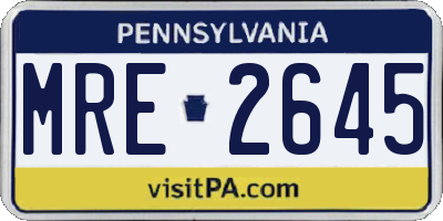 PA license plate MRE2645