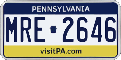 PA license plate MRE2646