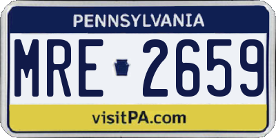 PA license plate MRE2659