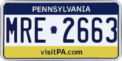 PA license plate MRE2663