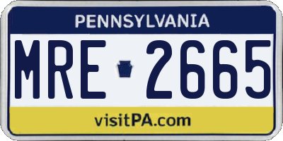 PA license plate MRE2665