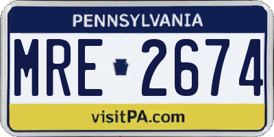 PA license plate MRE2674