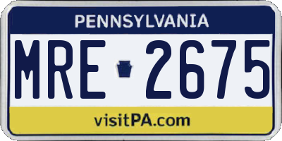 PA license plate MRE2675