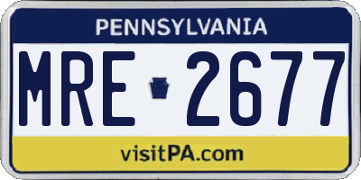 PA license plate MRE2677