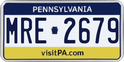 PA license plate MRE2679