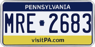 PA license plate MRE2683