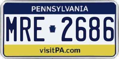 PA license plate MRE2686