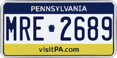 PA license plate MRE2689