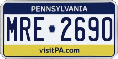 PA license plate MRE2690