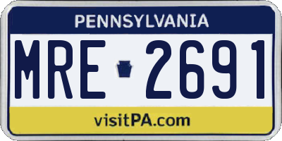 PA license plate MRE2691
