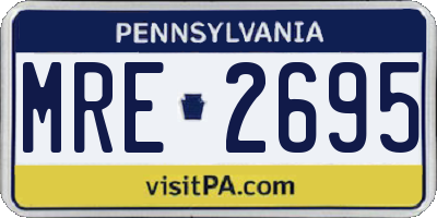 PA license plate MRE2695