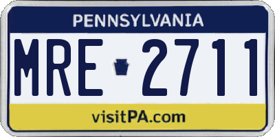 PA license plate MRE2711