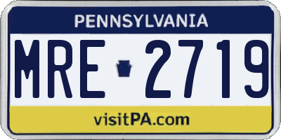 PA license plate MRE2719