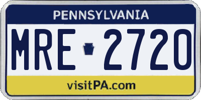 PA license plate MRE2720