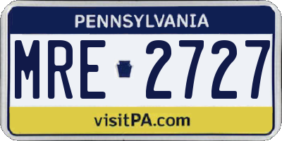 PA license plate MRE2727